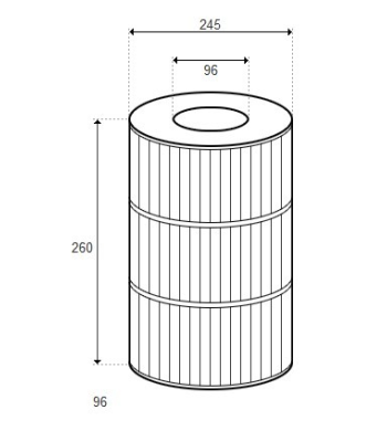 Cartouche de filtration pour filtre Terra 50 - D245/H260