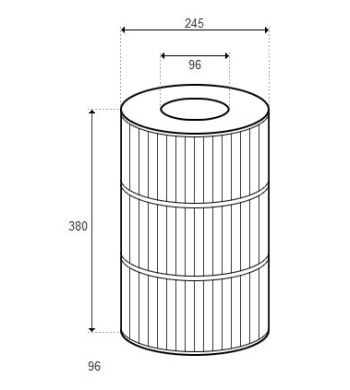 Cartouche de filtration pour filtre Terra 75 - D245/H380