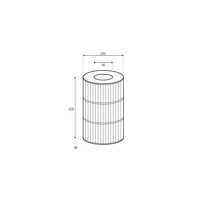 Cartouche de filtration pour filtre Terra 150 - D245/H620 - Past150 (ASTRAL)