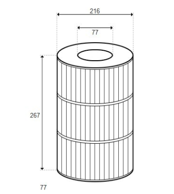 Cartouche Filtrante Watkins 65 D216/H267 - Remplace H-RAF173485
