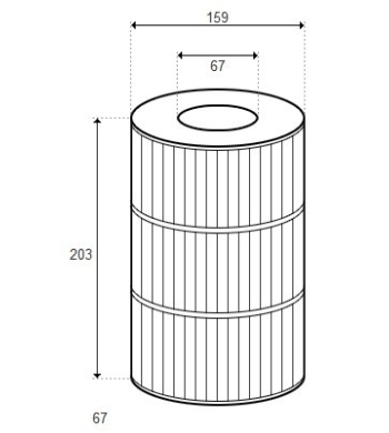 Cartouche Muskin 16 - D159/H203/67 (PLEATCO)