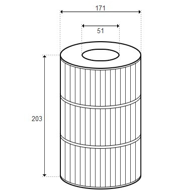 Cartouche ARTESIAN Spas 50 - D171/H203/50 - (Pleatco) (WATERWAY)
