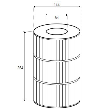 Cartouche Jacuzzi Aero, Caressa, C/top - D144/H264 - (PLEATCO) - PJW23