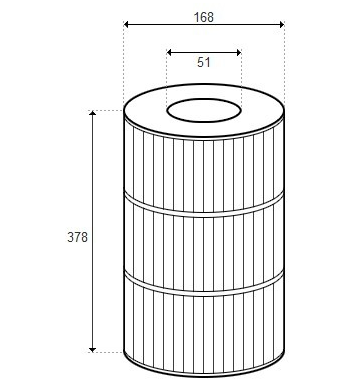 Cartouche Jacuzzi Premium - H.378 x D.168 - (PLEATCO)