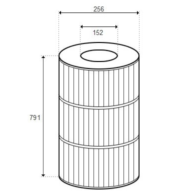 Cartouche Predator 150 - Pentair Clean & Clear 150 - 791x256/152 - (PLEATCO) 