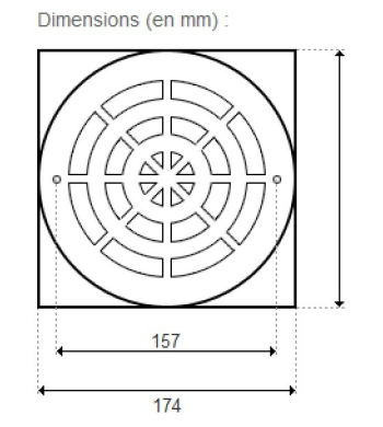 Grille 01467-0001 BDF Béton 2'' + vis métriques 10 mm (ASTRALPOOL) 