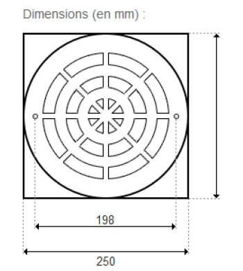 Grille (+ Vis) BDF 1 1/2''- 2'' - Béton (ASTRALPOOL) 