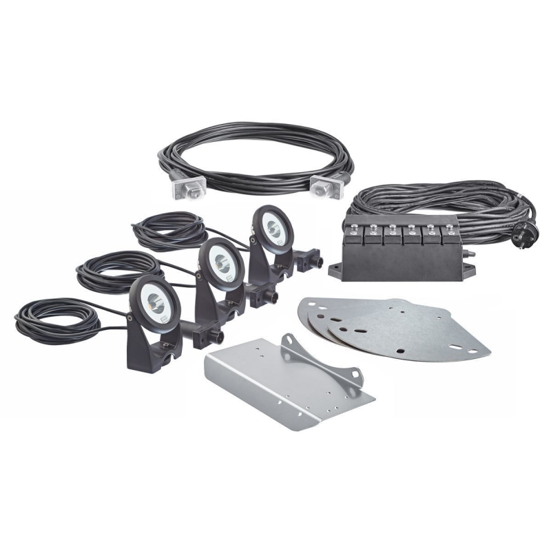 Kit d'éclairage 3 spots pour jet d'eau flottant